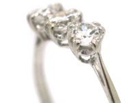 Art Deco Platinum Three Stone Diamond Ring