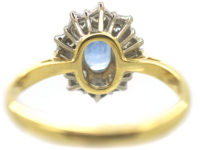18ct Gold, Sapphire & Diamond Oval Cluster Ring
