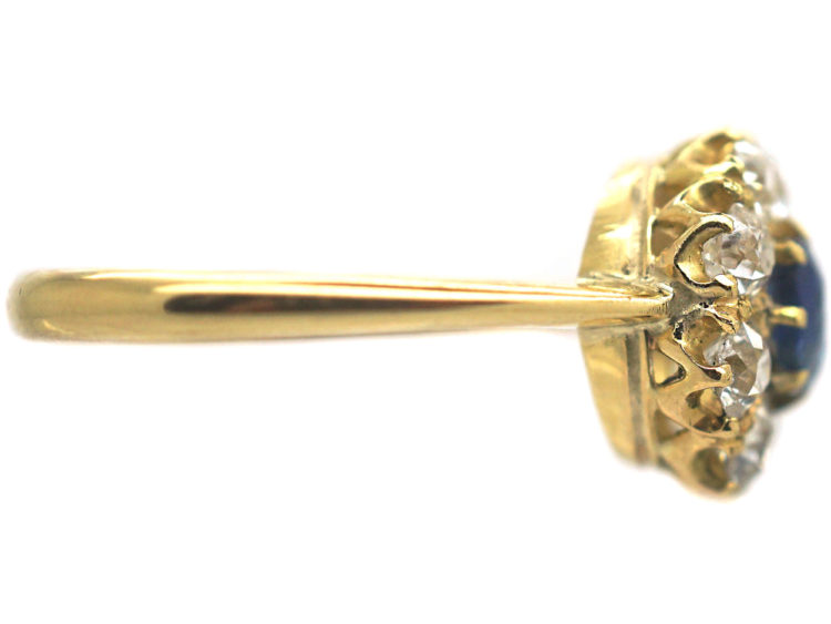 18ct Gold, Sapphire & Diamond Cluster Ring