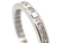 18ct White Gold & Square Cut Diamond Eternity Ring