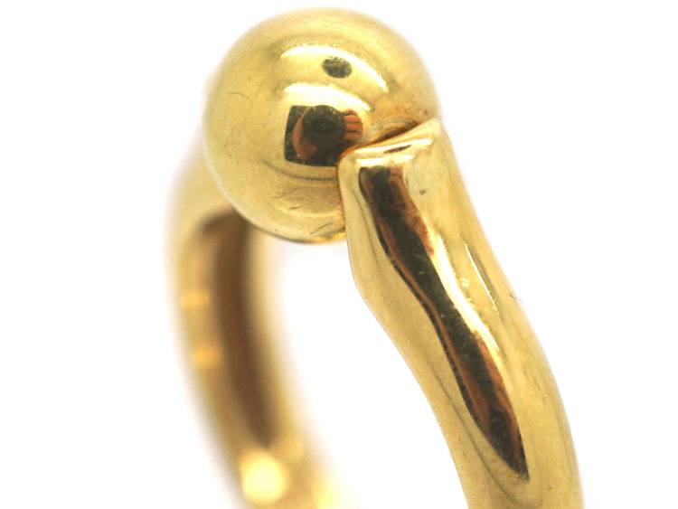18ct Gold Revolving Sphere Ring
