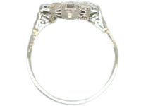 Art Deco Platinum & Diamond Geometric Ring
