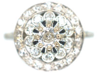 Edwardian Platinum & Diamond Flower Cluster Ring