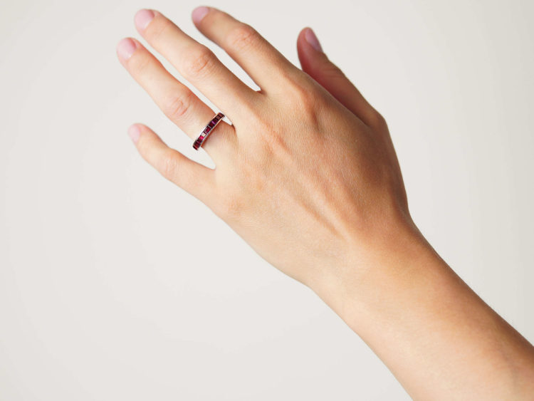 Art Deco French Platinum & Ruby Eternity Ring