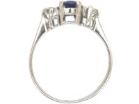 18ct White Gold, Sapphire and Diamond Three Stone Ring