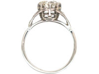 Art Deco Platinum & Diamond Solitaire Ring with Diamond Set Shoulders