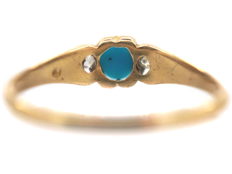 Edwardian 18ct Gold, Turquoise & Diamond Ring