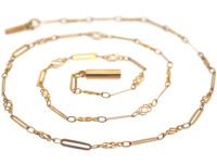 Edwardian 9ct Gold Knot & Tramline Chain