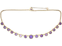 Edwardian 18ct Gold & Amethyst Necklace