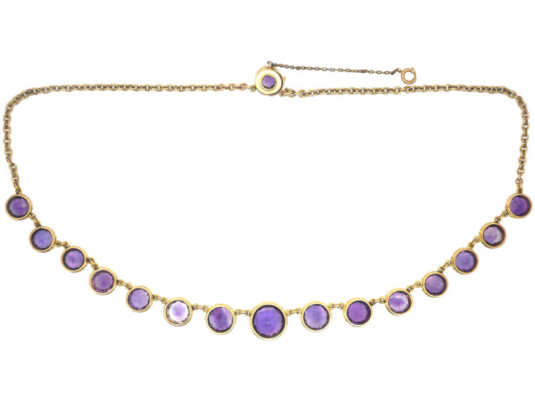 Edwardian 18ct Gold & Amethyst Necklace