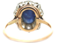 Edwardian 18ct Gold, Cabochon Sapphire & Diamond Ring