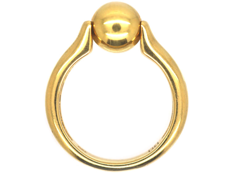 18ct Gold Revolving Sphere Ring