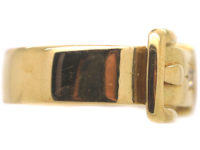 Victorian 18ct Gold Garnet & Diamond Buckle Ring