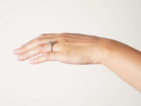 Art Deco Platinum & Diamond Solitaire Ring with Diamond Set Shoulders