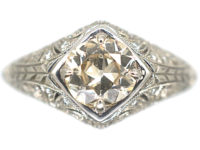 Art Deco Style Platinum & Diamond Ring