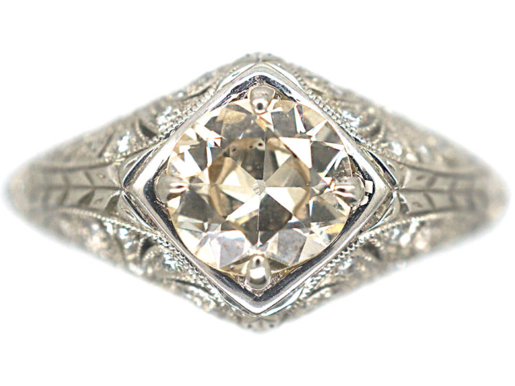 Art Deco Style Platinum & Diamond Ring