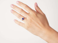 18ct White Gold, Sapphire and Diamond Three Stone Ring