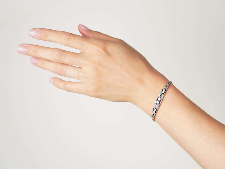 Art Deco 18ct Gold & Platinum, Sapphire & Diamond Bracelet