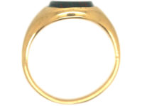 18ct Gold & Bloodstone Plain Signet Ring