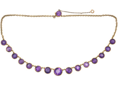 Edwardian 18ct Gold & Amethyst Necklace