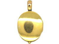 Victorian 18ct Gold Ruby, Natural Split Pearl, Rose Diamond & Turquoise Pendant with Hinged Locket on the Reverse