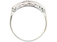 Art Deco Platinum, Sapphire & Diamond Boat Shaped Ring