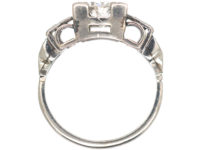 Art Deco Platinum & Diamond Geometric Ring