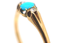 Edwardian 18ct Gold, Turquoise & Diamond Ring