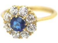 18ct Gold, Sapphire & Diamond Cluster Ring