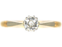 Art Deco 18ct Gold & Platinum Diamond Solitaire Ring