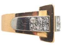 French 18ct Gold & Diamond Set Cocktail Ring