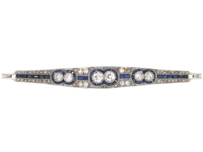 Art Deco 18ct Gold & Platinum, Sapphire & Diamond Bracelet