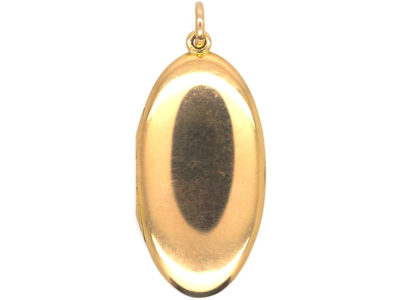 Edwardian Slim Oval 15ct Gold Locket