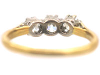 Art Deco 18ct Gold & Platinum Three Stone Diamond Ring