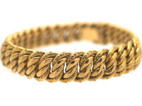 French 18ct Gold Woven Curb Bracelet