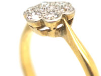 Edwardian 18ct Gold & Platinum, Diamond Daisy Cluster Ring