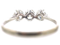 Art Deco Platinum Three Stone Diamond Ring