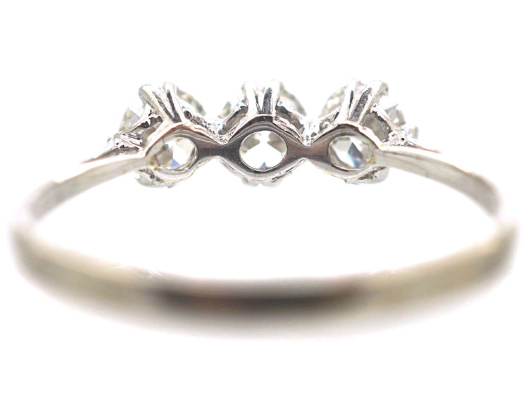 Art Deco Platinum Three Stone Diamond Ring