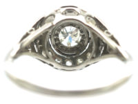 French Art Deco Platinum & Diamond Cluster Ring