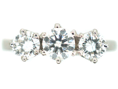 18ct White Gold Three Stone Diamond Ring