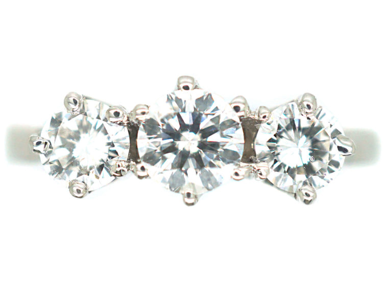 18ct White Gold Three Stone Diamond Ring
