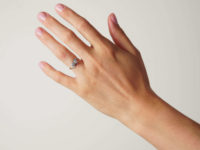 Edwardian 18ct Gold & Platinum, Two Stone Crossover Diamond Ring