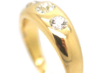 Victorian Three Stone Diamond Rub Over Set Ring