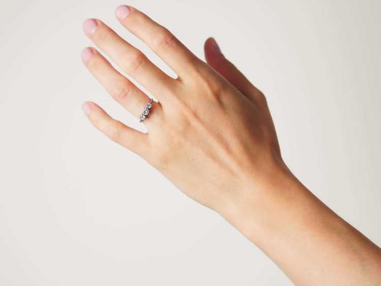 Art Deco Platinum & Diamond Three Stone Ring