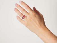 Victorian 18ct Gold, Five Stone Pink Sapphire Ring