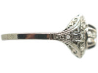 French Art Deco Platinum & Diamond Cluster Ring