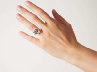 18ct White Gold Rectangular Cut Aquamarine Ring