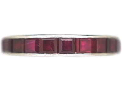 Art Deco French Platinum & Ruby Eternity Ring