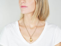 Art Deco 15ct Gold & Citrine Drop Pendant