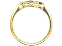 Art Deco 18ct Gold & Platinum, Sapphire & Diamond Ring